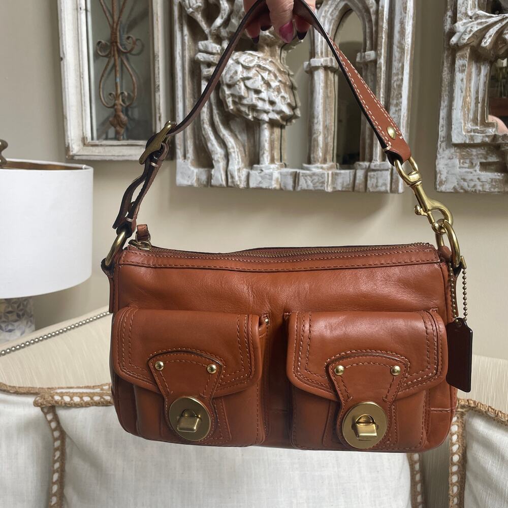 Rare Coach Legacy Butterscotch Turnlock Cargo Shoulder Bag F12868